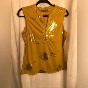 Alex and Parker Elegant Gold Floral Blouse